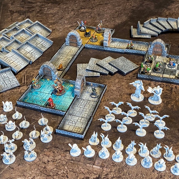 Ensemble Dungeon Quest de 15 mm - Convient pour D&D, Warhammer, Mordheim et plus