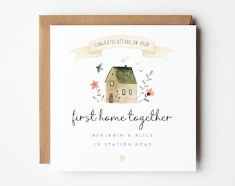 Personalised New Home Card, Happy New Home Card, First Home Together Card Very First Home Card, Forever Home Card, Personalised name address