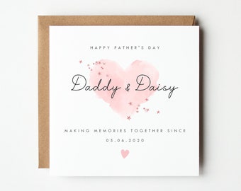 Personalised Father's Day Card, Making Memories Father's Day Card, Heart Father's Day Card, Personalised Message Father's Day Card