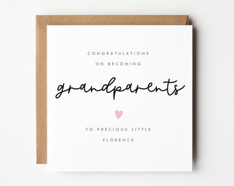 Personalised New Grandparents Card, Personalised New Grandparent Card, Congratulations on becoming grandparents card, Colour Options