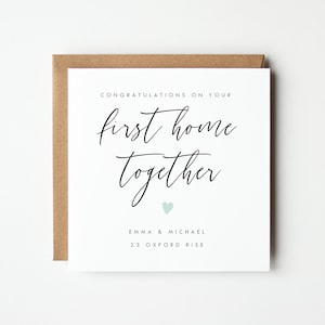 Personalised Congratulations on Your First Home Together Card, Happy First Home Together Card, First Home Together Card, Colour Options