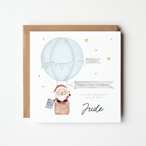 Personalised Baby's First Christmas Card, Baby's 1st Christmas, Baby First Christmas Card, Baby's First Xmas, Hot Air Balloon