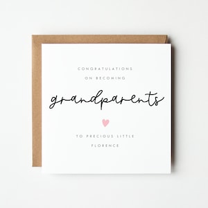 Personalised New Grandparents Card, Personalised New Grandparent Card, Congratulations on becoming grandparents card, Colour Options afbeelding 1