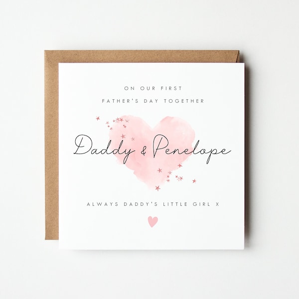Personalised First Father's Day Card, On Our First Father's Day Card, Heart Father's Day Card, Personalised Message Father's Day Card