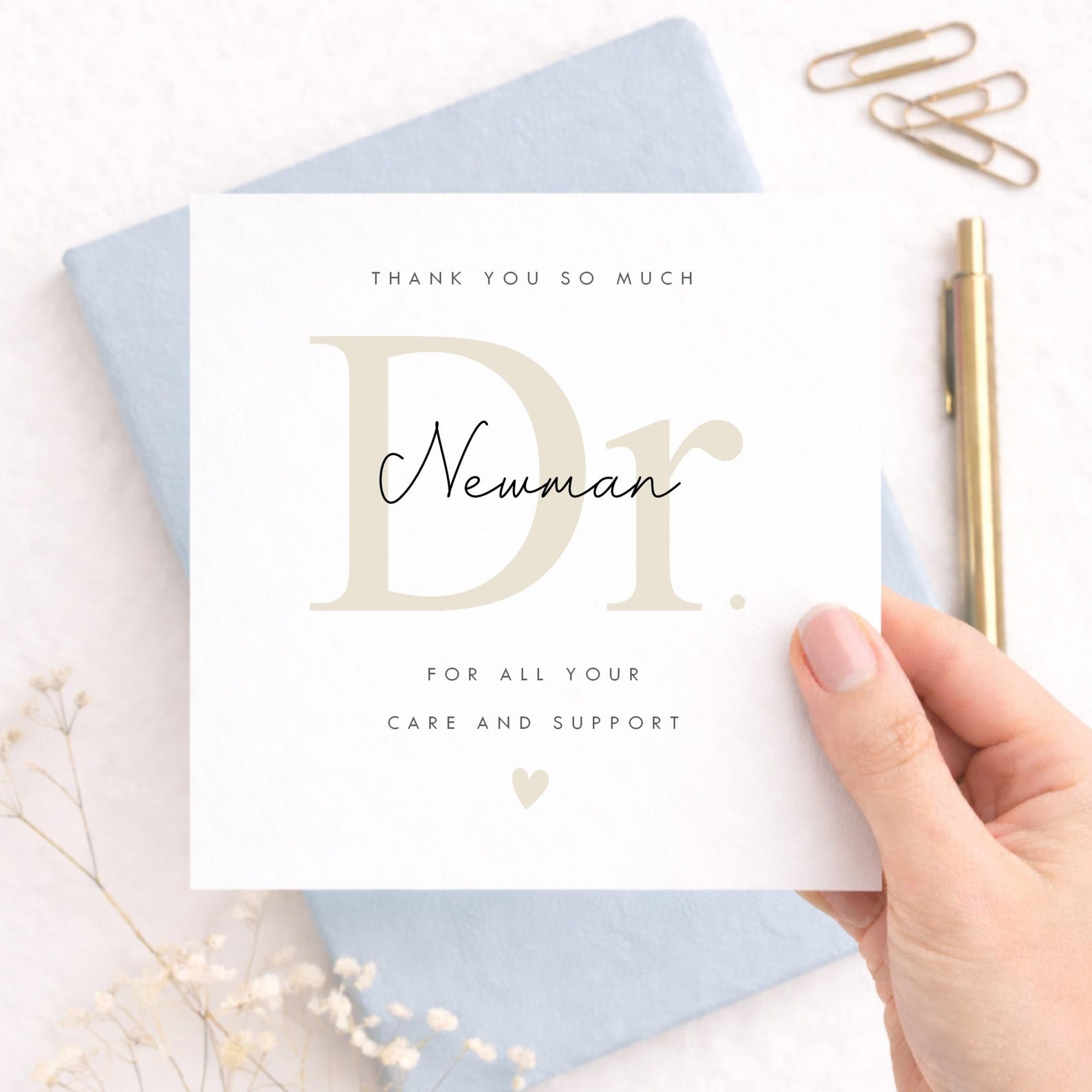 Personalised Doctor Thank You Card, Custom Dr Thank You Gift, so ...