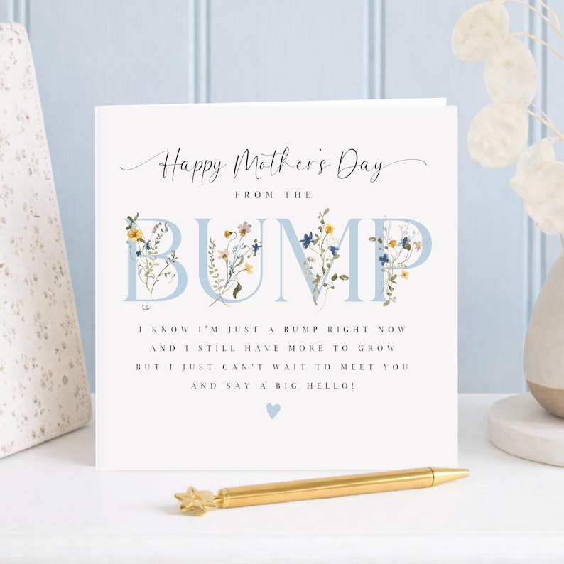 Mother’s Day Card From the Bump, Mum to Be Floral Keepsake, Pregnancy ...