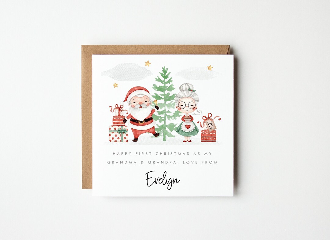 Personalised Grandparents First Christmas Card, Happy 1st Christmas as ...