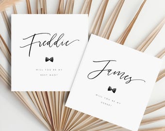 Personalised Will you be my Usher Card, Will you be my Best Man Card, Will you be my Groomsman Card, Bow Tie Card, Wedding Proposal Card