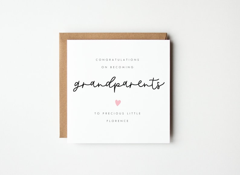 Personalised New Grandparents Card, Personalised New Grandparent Card, Congratulations on becoming grandparents card, Colour Options afbeelding 1