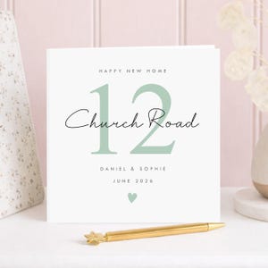 Personalised New Home Card, Custom Address Housewarming Gift, Happy New Home Keepsake