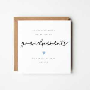 Personalised New Grandparents Card, Personalised New Grandparent Card, Congratulations on becoming grandparents card, Colour Options afbeelding 3