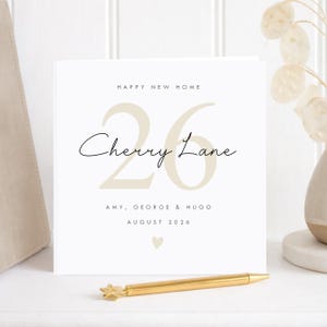 Personalised New Home Card, Custom Address Housewarming Gift, Happy New Home Keepsake