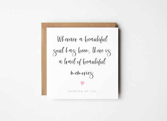 Personalised Sympathy Card, Bereavement Card, Beautiful Soul
