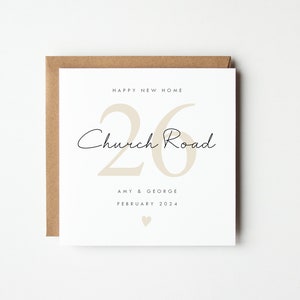 Personalised New Home Card, Happy New Home Card, Heart Colour Choice, Personalise With Names, Address and Date image 2