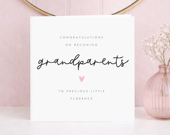 Personalised New Grandparents Card, Personalised New Grandparent Card, Congratulations on becoming grandparents card, Colour Options