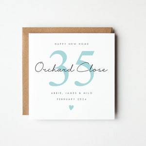 Personalised New Home Card, Happy New Home Card, Heart Colour Choice, Personalise With Names, Address and Date image 3