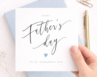 Personalised Fathers Day Card, Custom Dad Card With Your Own Text, Minimalist Modern Typography, Keepsake Gift From Son Daughter