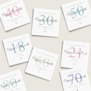 Personalised 21st Birthday card, 21 Text Birthday card, 21st Birthday card for him, 21st Birthday card for her, Let the celebrations begin birthday card, Milestone birthday card, Personalised Happy 21st Twenty one Birthday Card, square greetings card