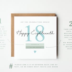 Personalised 21st Birthday card, 21 Text Birthday card, 21st Birthday card for him, 21st Birthday card for her, Let the celebrations begin birthday card, Milestone birthday card, Personalised Happy 21st Twenty one Birthday Card, square greetings card
