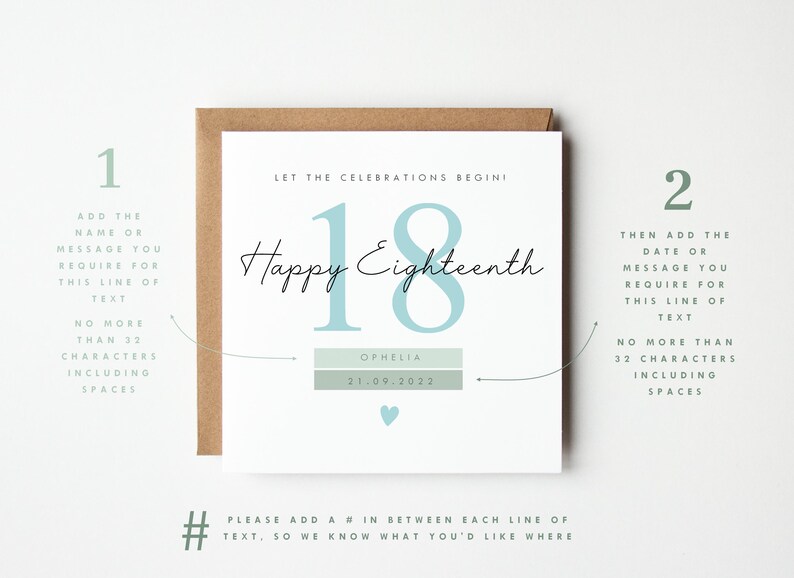 Personalised 21st Birthday card, 21 Text Birthday card, 21st Birthday card for him, 21st Birthday card for her, Let the celebrations begin birthday card, Milestone birthday card, Personalised Happy 21st Twenty one Birthday Card, square greetings card