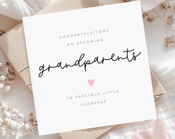 Personalised New Grandparents Card, Personalised New Grandparent Card, Congratulations on becoming grandparents card, Colour Options