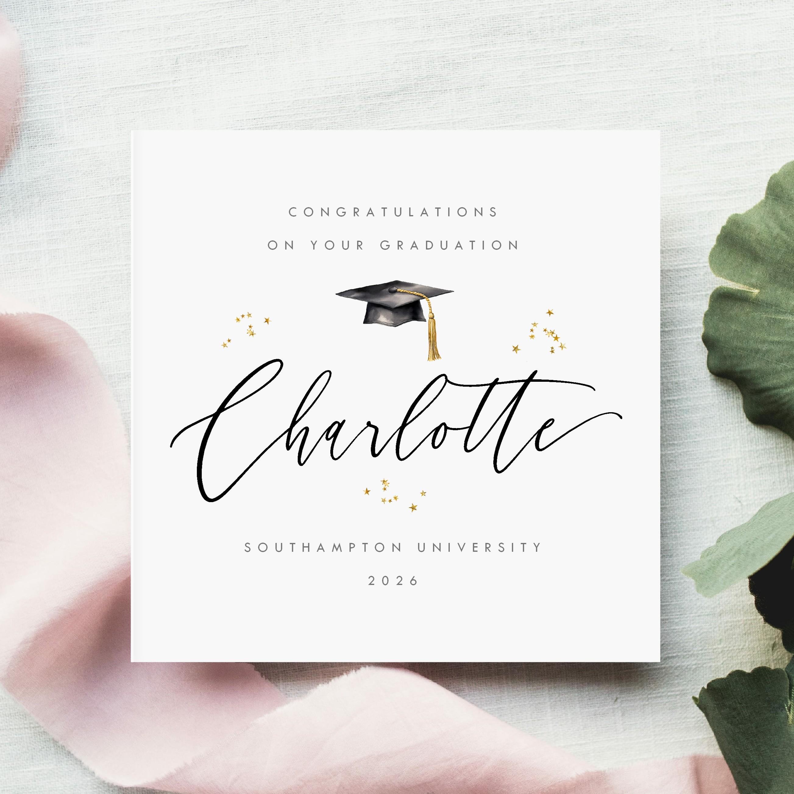 Personalised Graduation Card, Congratulations Graduate, Custom Name ...