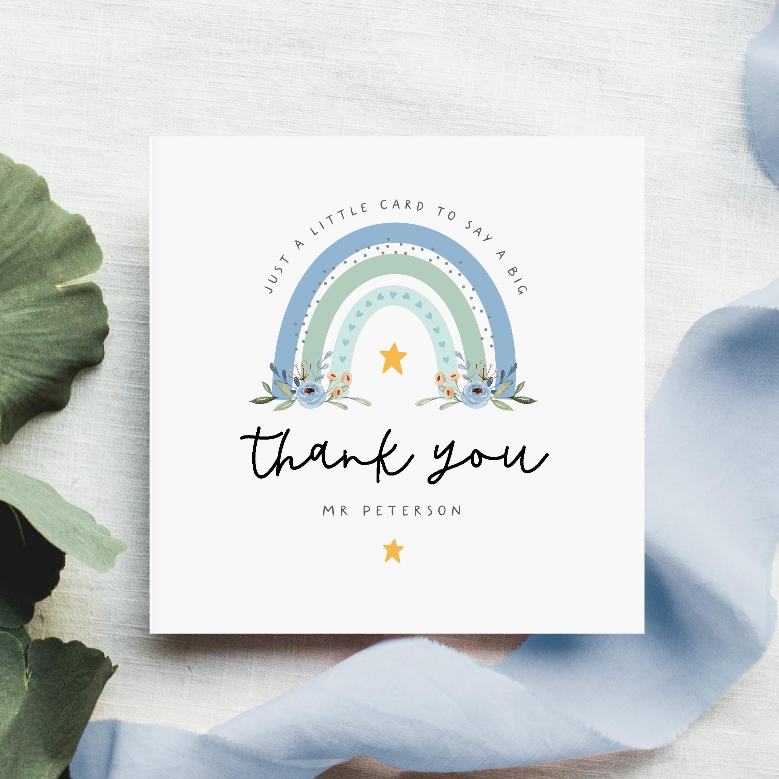 Personalised Teacher Thank You Card, End of Term Teacher Appreciation ...