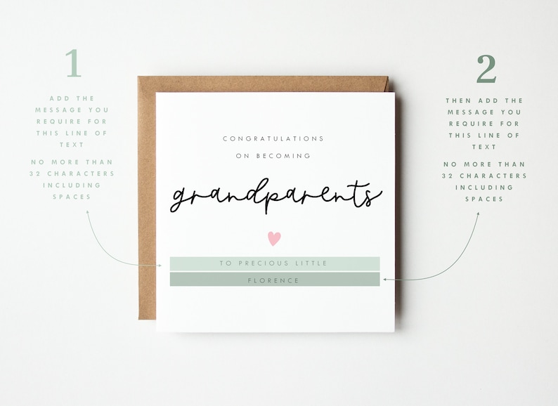 Personalised New Grandparents Card, Personalised New Grandparent Card, Congratulations on becoming grandparents card, Colour Options afbeelding 5