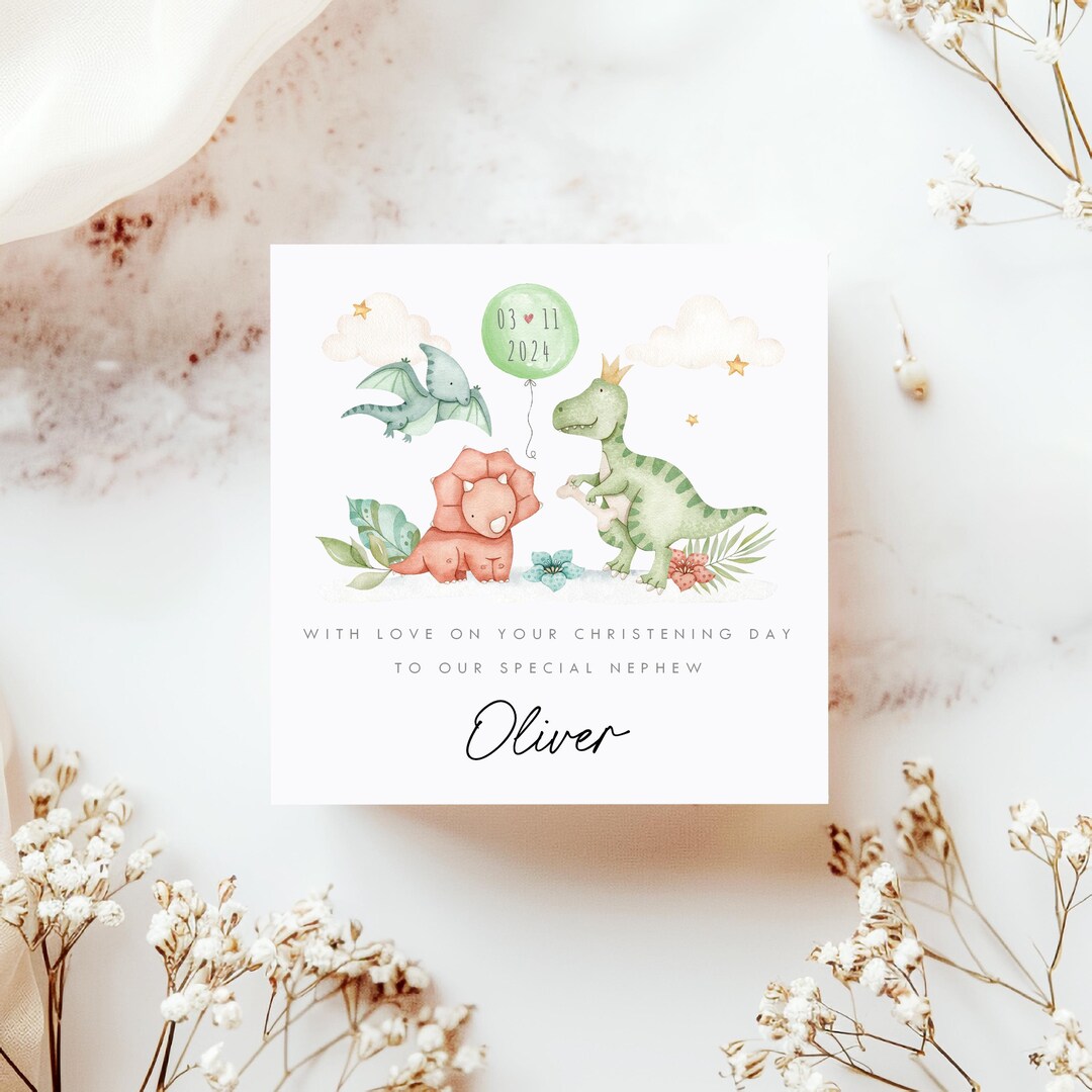 Personalised Christening Card - Custom Keepsake For Godson, Goddaughter, Son Or Daughter