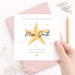 Personalised Teaching Assistant Thank You Card, You’ve Been an Absolute Star, Custom TA Appreciation Gift, End of Year Teacher Card