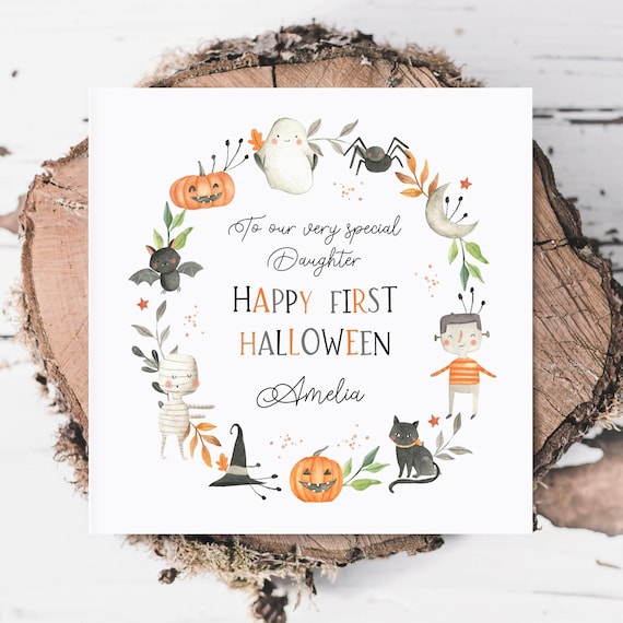 Personalised Baby's 1st Halloween Card, First Halloween Card, Girls, Boys, 1st Halloween, Personalised Halloween Card, Happy first Halloween