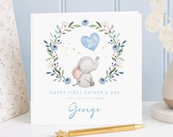 Personalised 1st Fathers Day Card from Baby, New Daddy Gift, I Love my Dad Cute Baby Keepsake, Custom Card