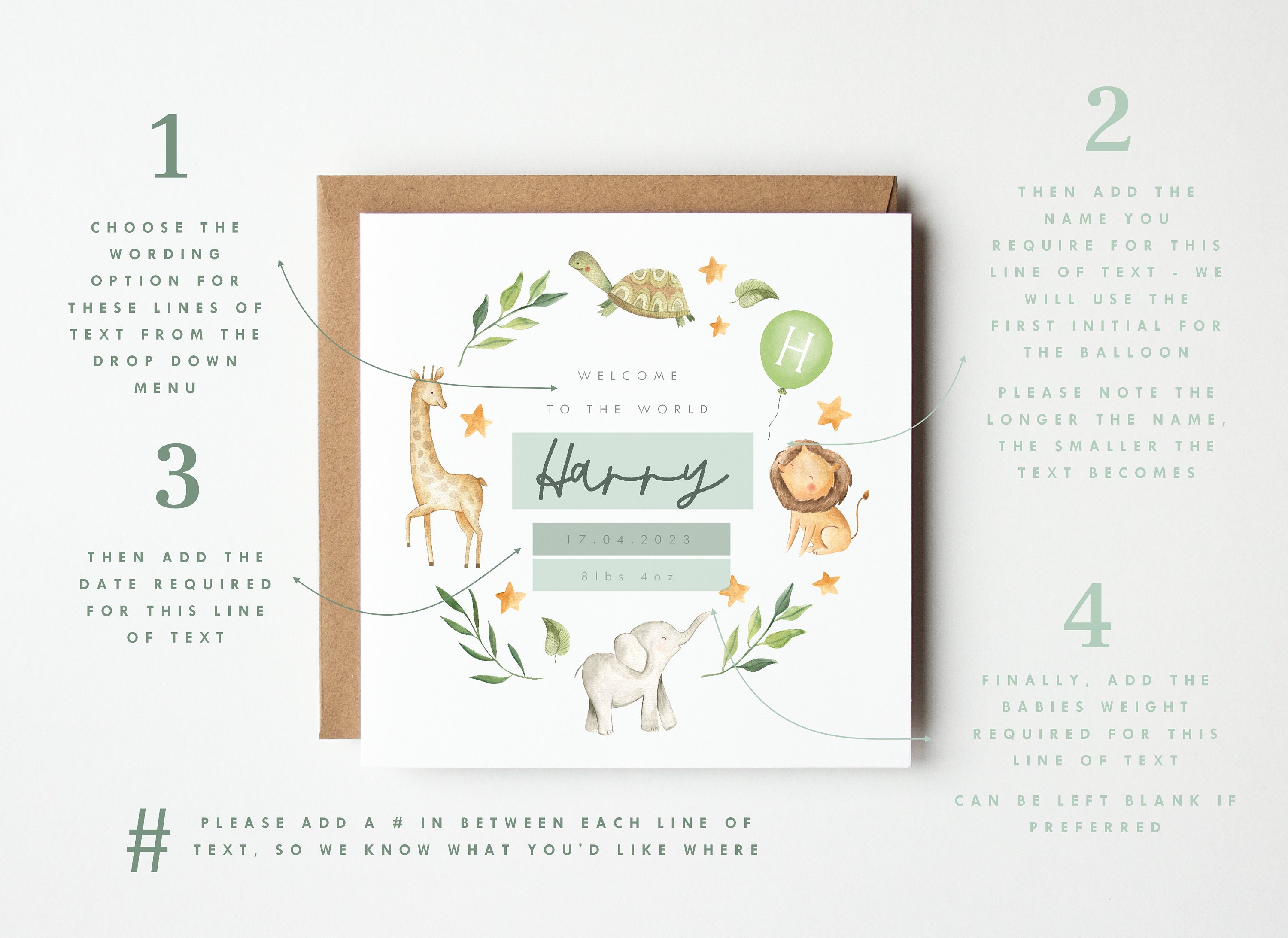 Personalised New Baby Card Welcome to the World Baby Card - Etsy UK