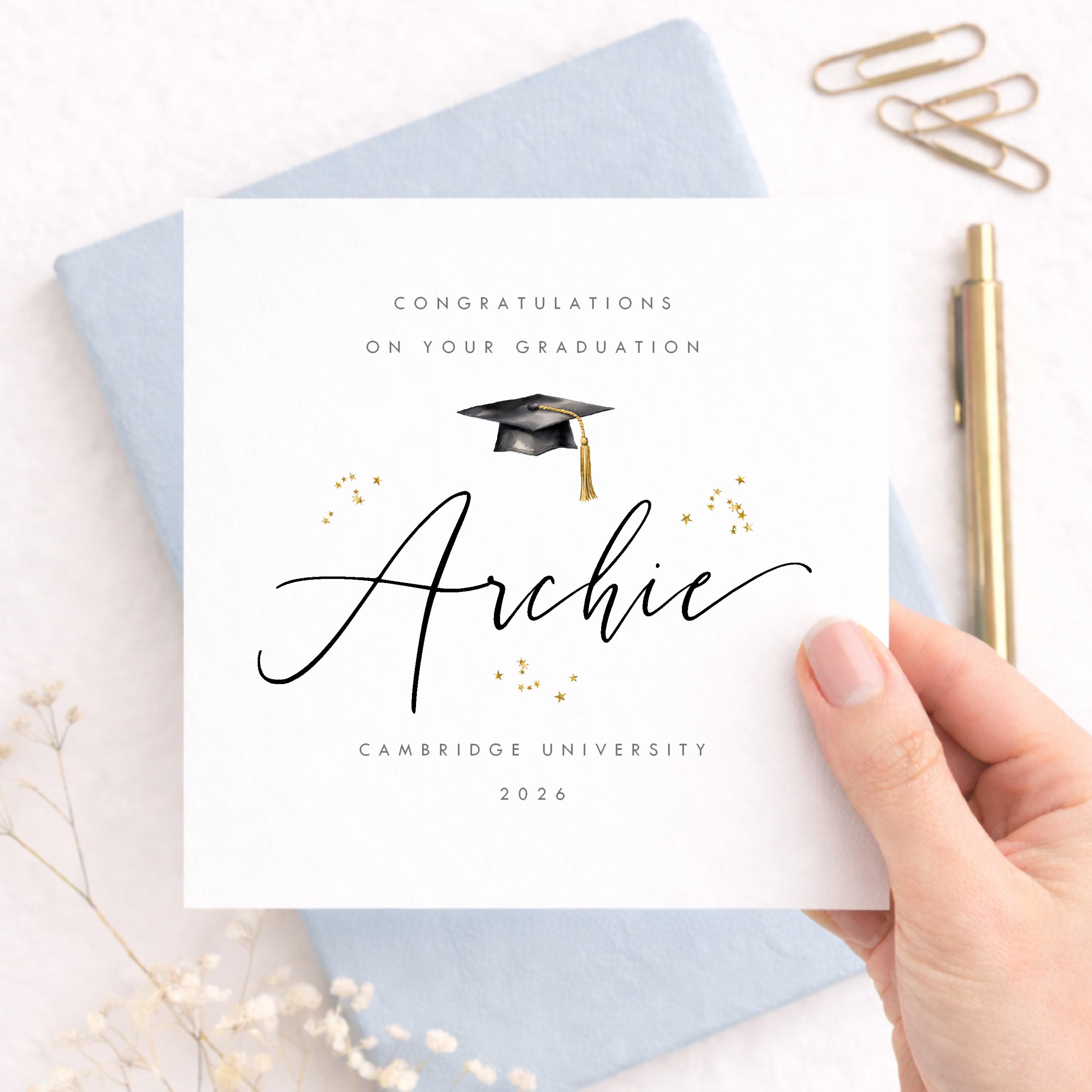 Personalised Graduation Card, Congratulations Graduate, Custom Name ...