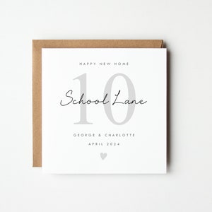 Personalised New Home Card, Happy New Home Card, Heart Colour Choice, Personalise With Names, Address and Date image 5