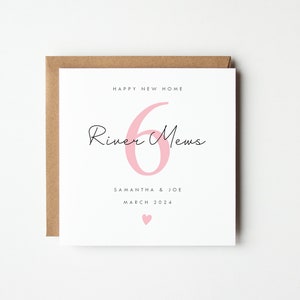 Personalised New Home Card, Happy New Home Card, Heart Colour Choice, Personalise With Names, Address and Date image 4