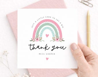 Personalised Teacher Thank You Card, End of Term Teacher Appreciation ...