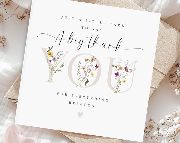 Thank You Card | Little Card to Say A Big Thank You | Thank You Mum ...