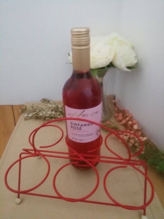Rare vintage find, red, wine/bottle holder 1960's Gem