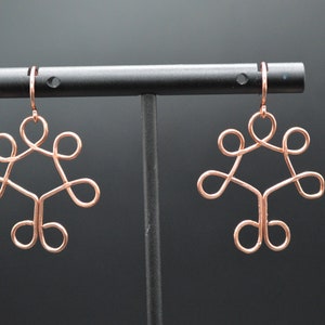 Handmade Solid Copper Tree Of Life Earrings