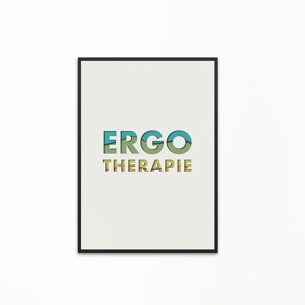 Ergotherapie Poster Kunst für Ergotherapie Clinicraum Geschenk für Ergotherapeut Ergotherapeutin German Occupational Therapy