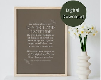 Acknowledgement of Country Poster, Indigenous Land Printable (Digital Download)