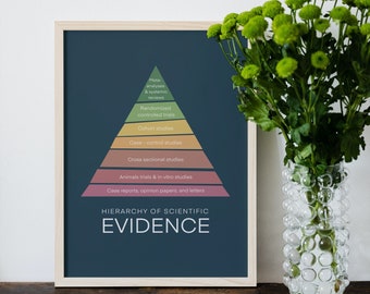 Evidence Based Practice Pyramid Poster, Scientist Gift (PDF)