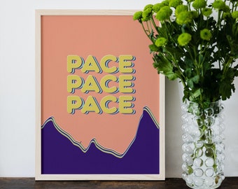 Chronische pijn pacing Art Print, retro motiverende poster (digitale print)