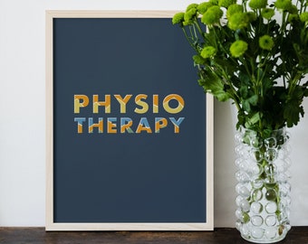 Physiotherapy Typography Poster, Clinic Wall Decor (PDF Pattern)