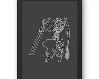 Abstract Hip Bone Anatomy Print, Pelvic Poster (PDF)