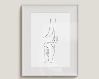 Abstract Knee Anatomy Print, Physiotherapy Office Decor (Digital Download)