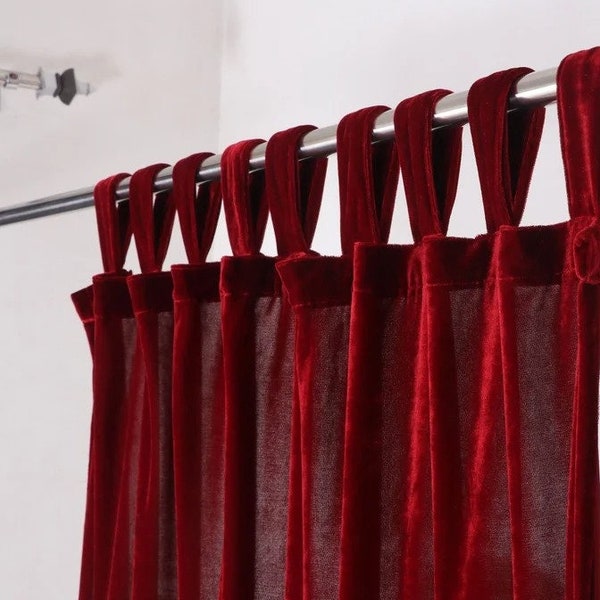 Handmade Luxury Velvet Curtain Window Bedroom Curtain, Maroon home finishing curtains