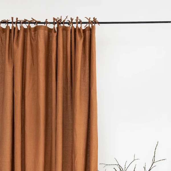 Rust Shower Curtains  Door, Window Cover Curtains, Decoration Tie Top Window Panels Drape