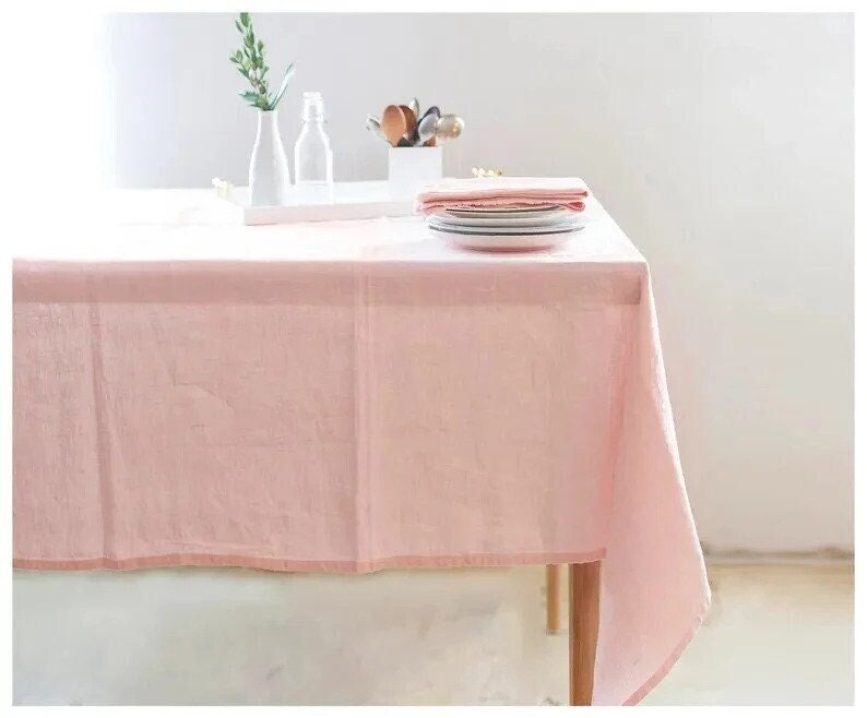 Table Cloth in Blush Pink Dining Table Cloth Wedding Etsy